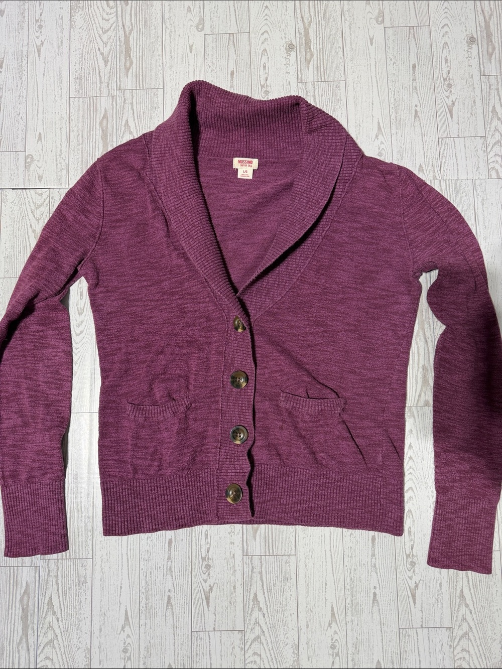 Mossimo Supply Co. Shawl Collar Button-Front Sweater Cardigan - Plum
